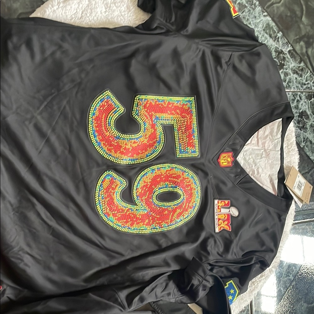Black Jersey with Colorful Number 50